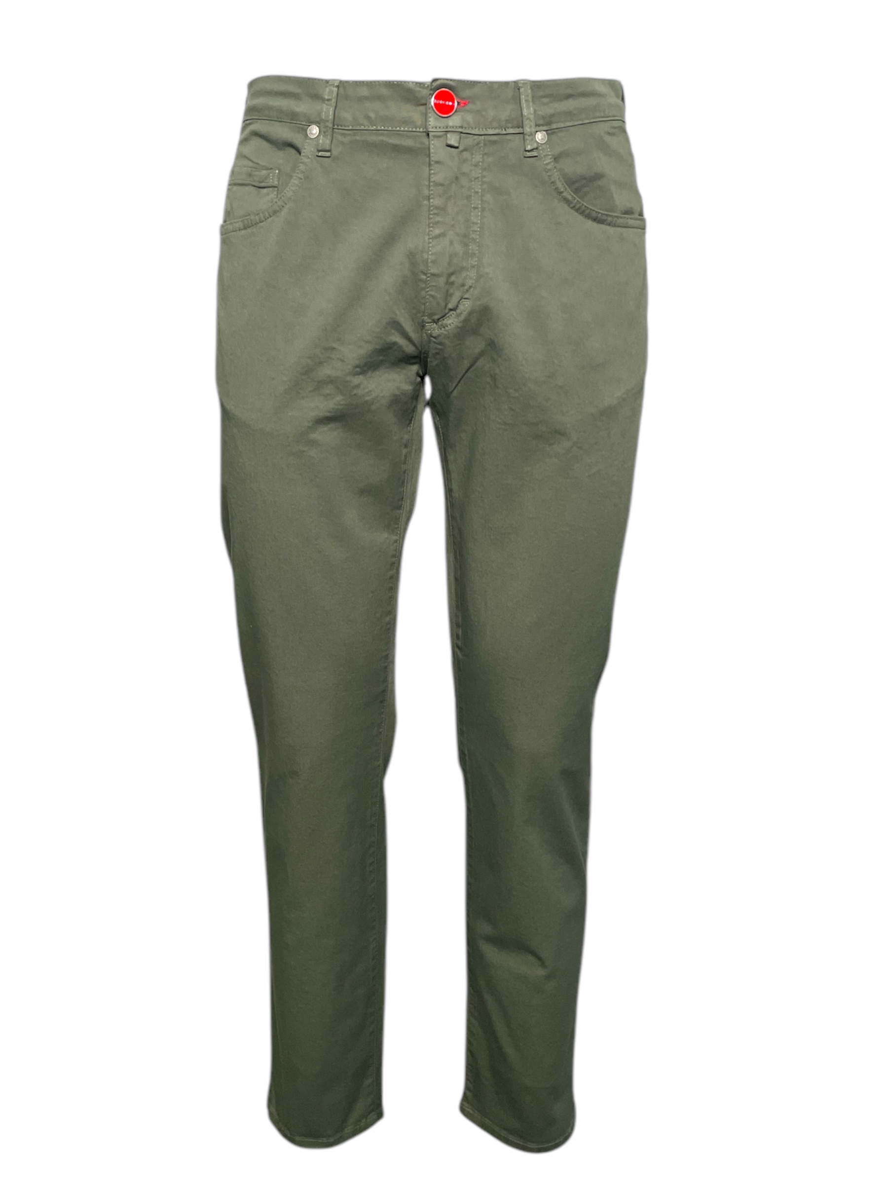 JEANS 5 TASCHE REGULAR FIT IN GABARDINE COLOR VERDE MILITARE