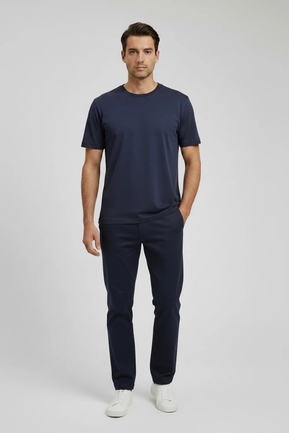 T-SHIRT COMFORT FIT IN COTONE COLOR BLU SCURO