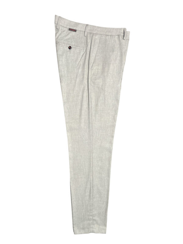 PANTALONE SARTORIALE IN FLANELLA LEGGERA COLOR GRIGIO CHIARO