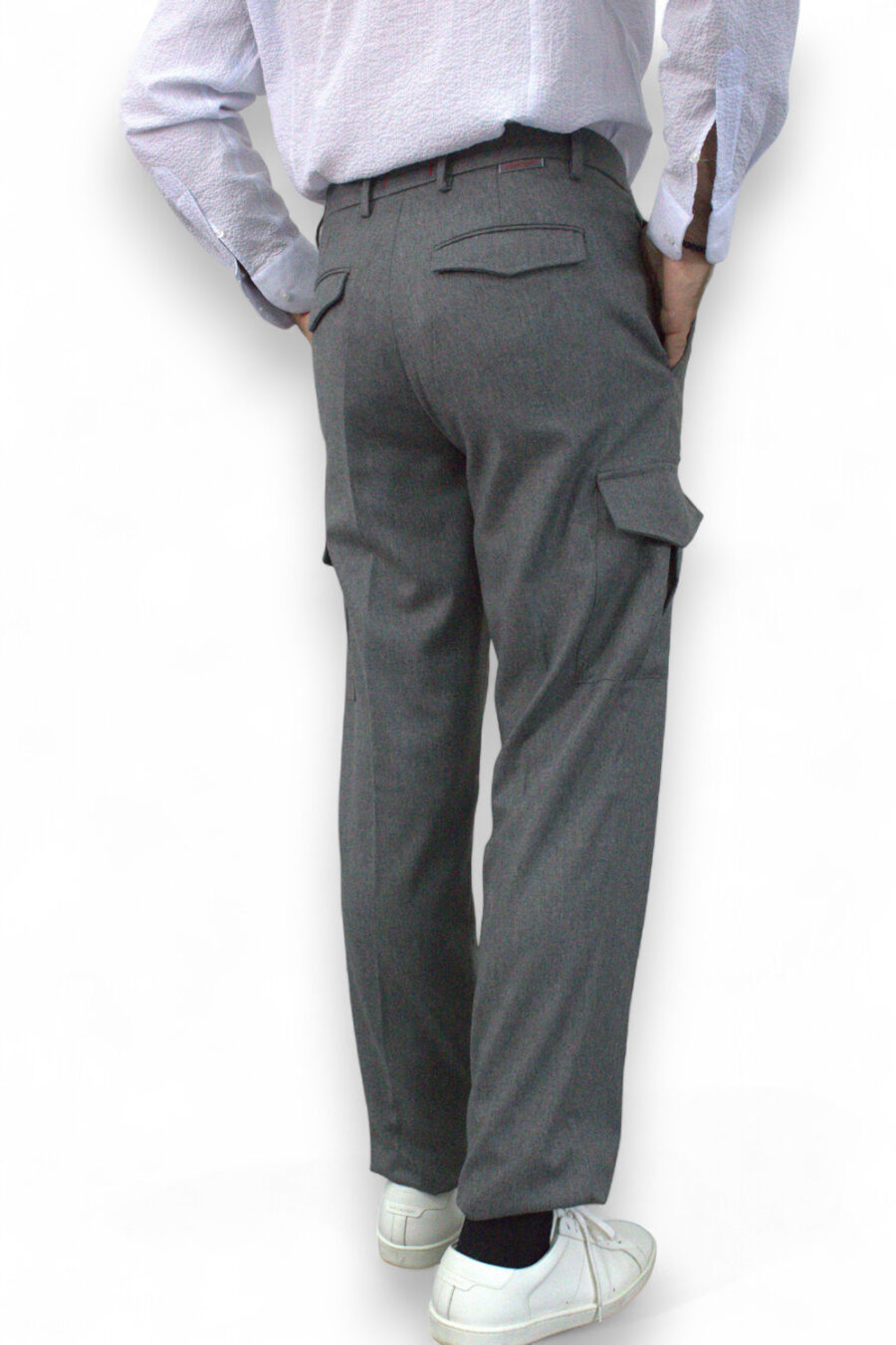 PANTALONE TASCA AMERICA COLOR GRIGIO MEDIO - immagine 6