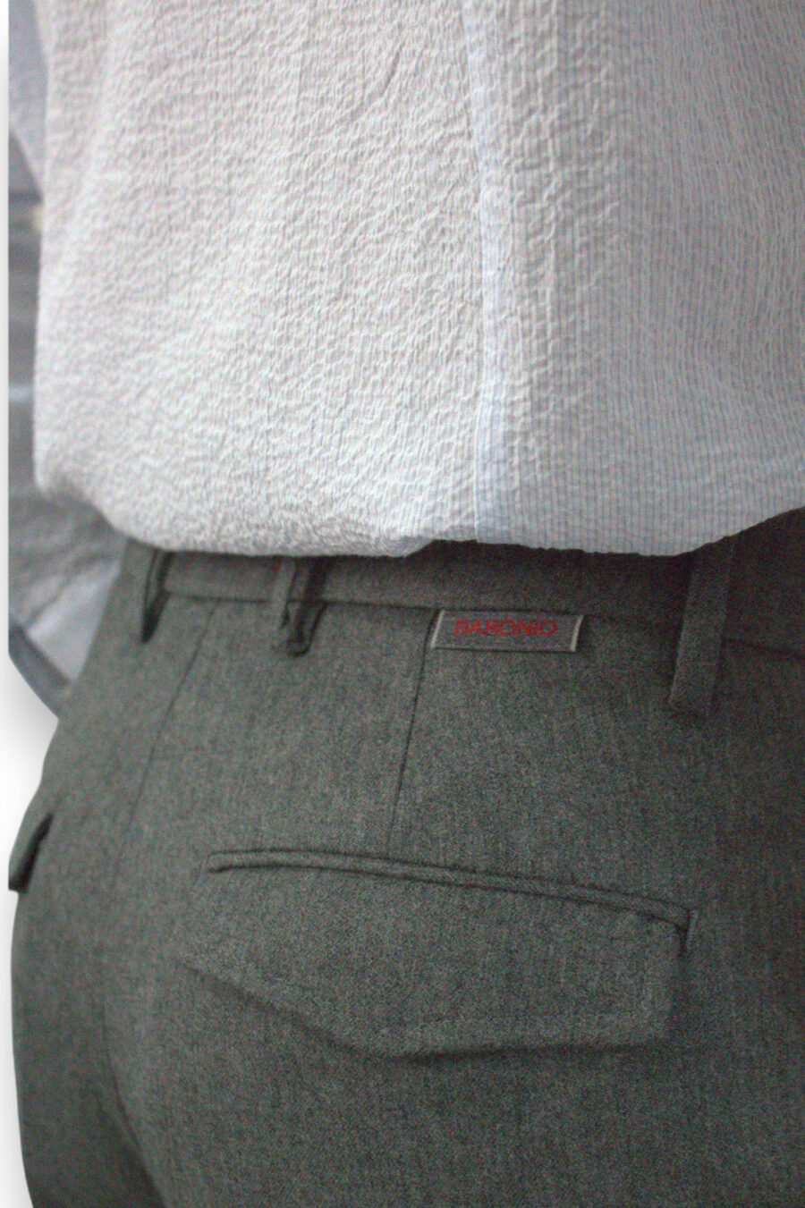 PANTALONE TASCA AMERICA COLOR GRIGIO MEDIO - immagine 7