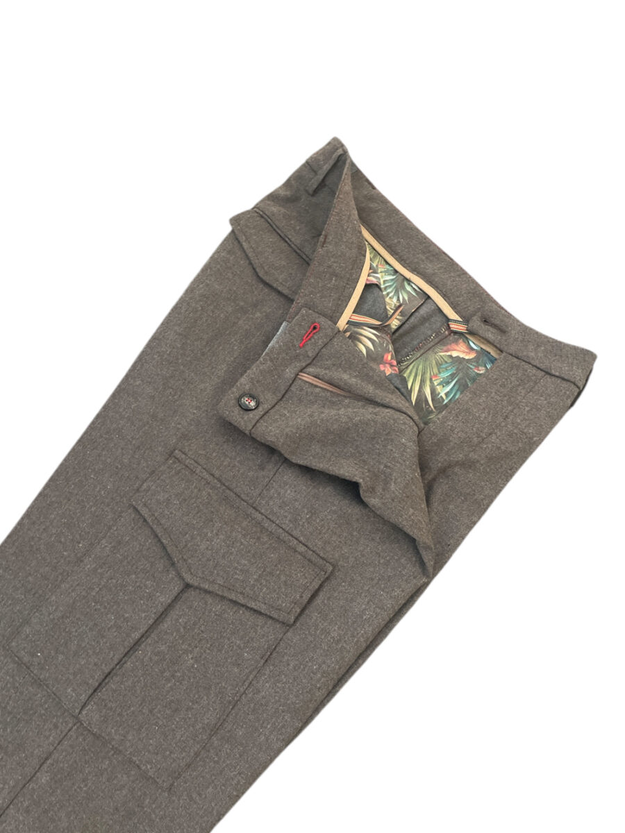 PANTALONE TASCA AMERICA COLOR TORTORA - immagine 2