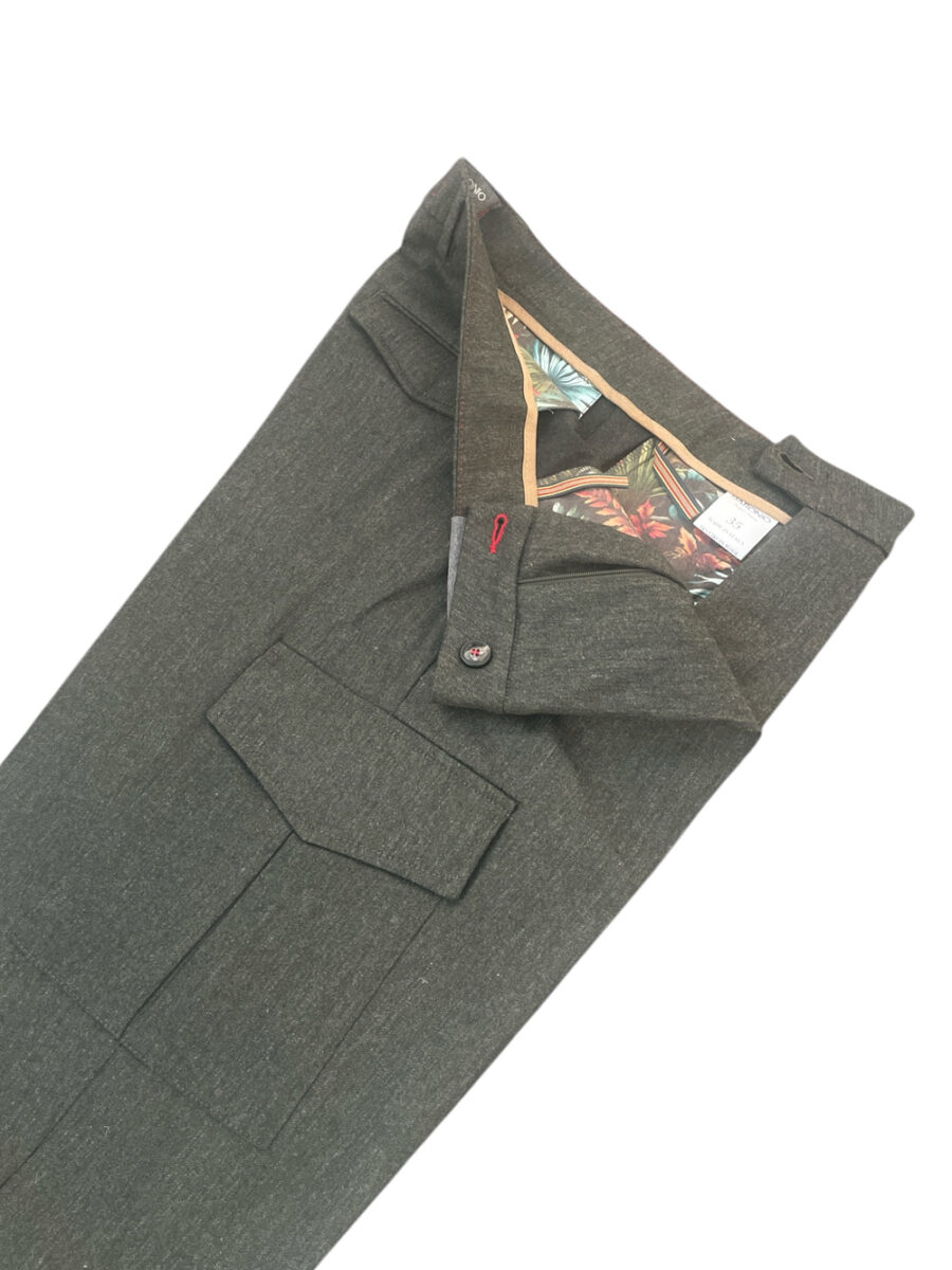 PANTALONE TASCA AMERICA COLOR VERDE MILITARE - immagine 3