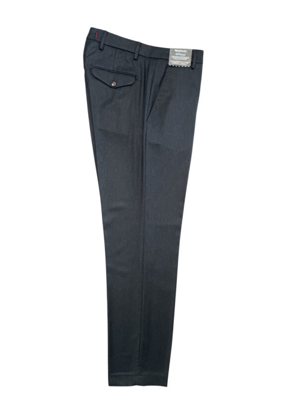 PANTALONE TASCA AMERICA CON TAGLIO DRITTO IN LANA COLOR BLU SCURO