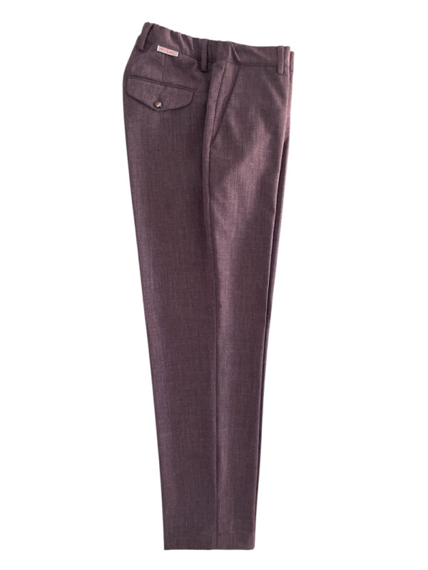 PANTALONE CON COULISSE E PINCES IN POLIVISCOSA COLOR MELANZANA