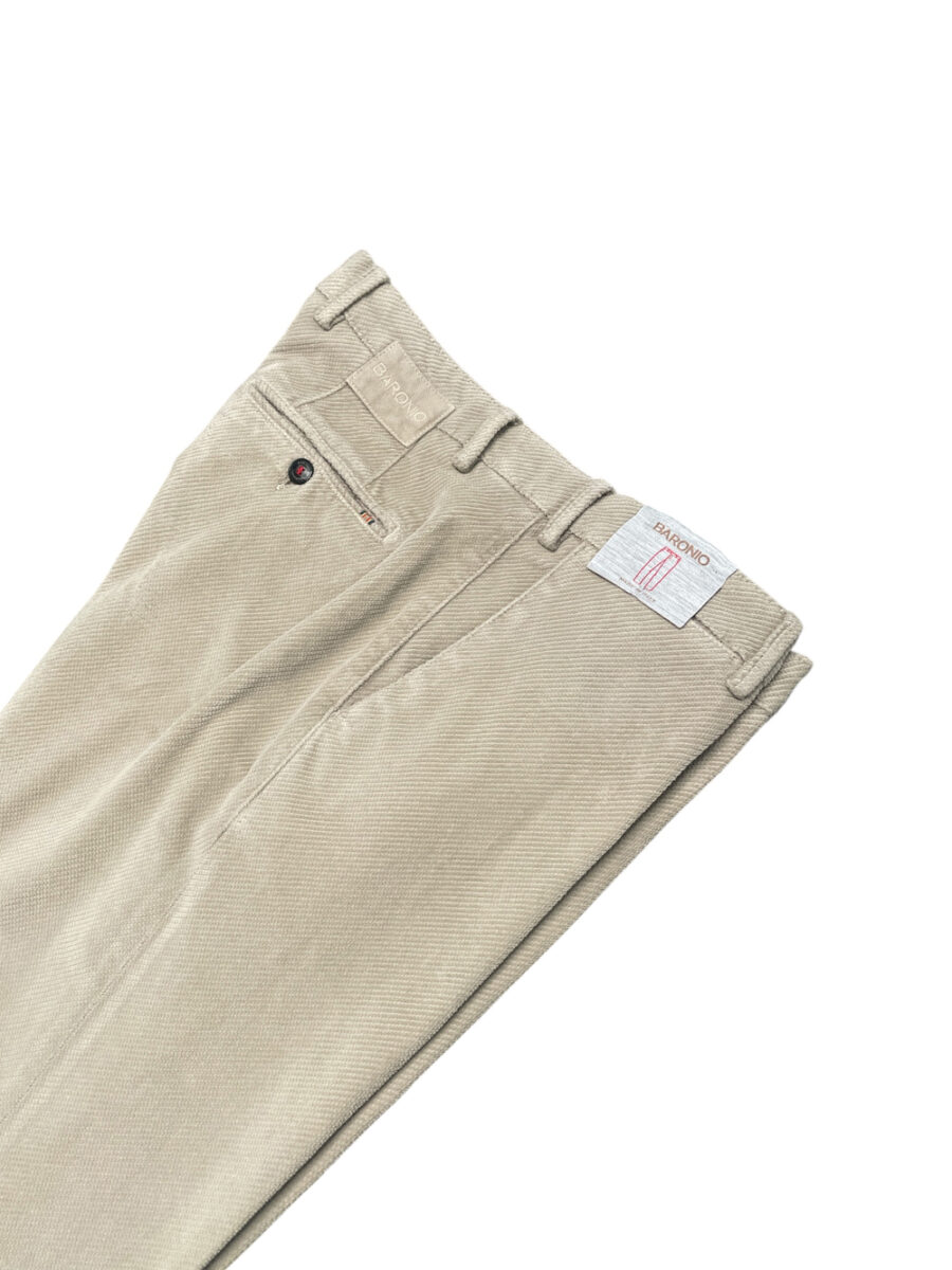 PANTALONE CHINO IN VELLUTO DIAGONALE COLOR BEIGE - immagine 2