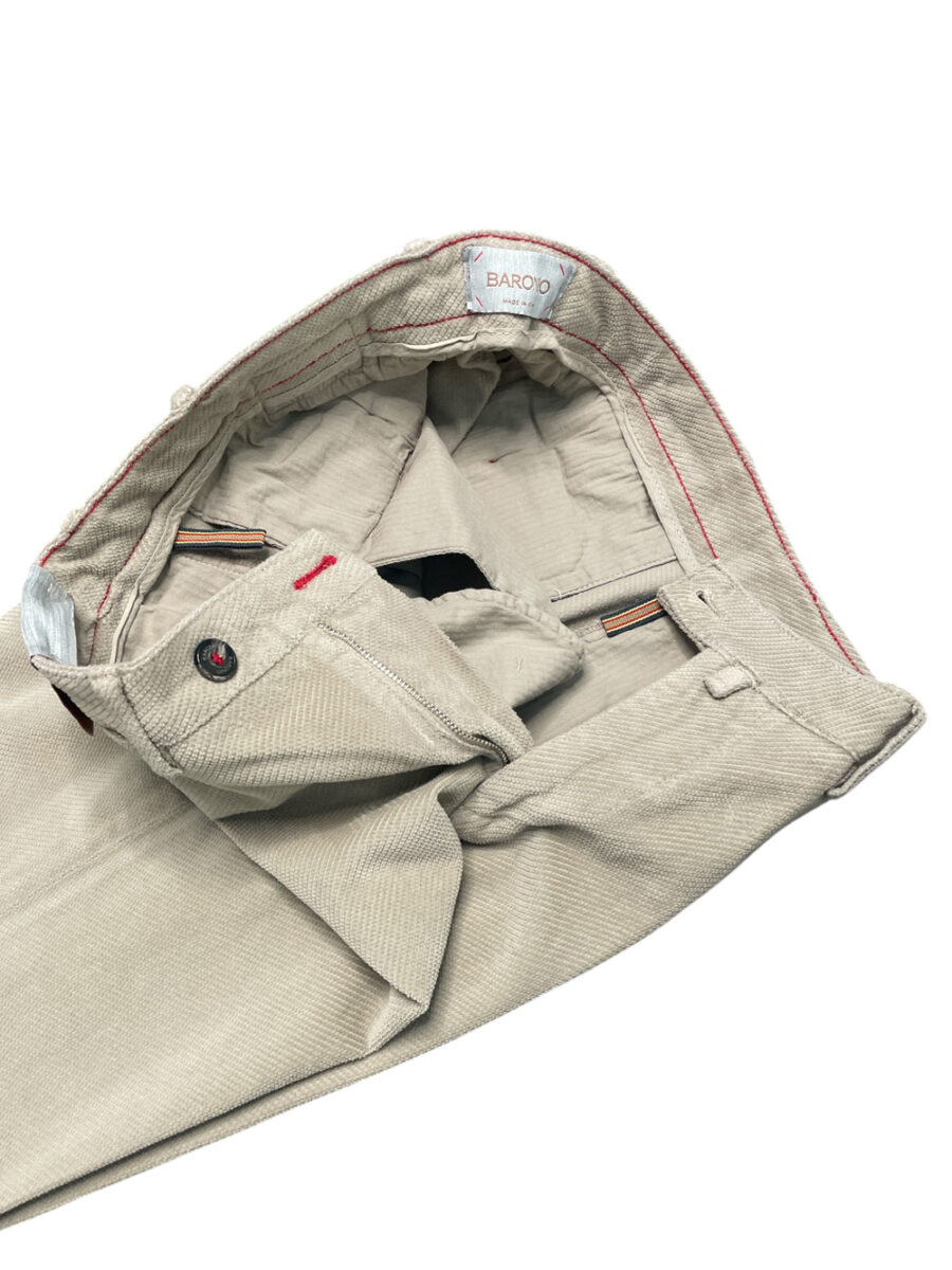 PANTALONE CHINO IN VELLUTO DIAGONALE COLOR BEIGE - immagine 3