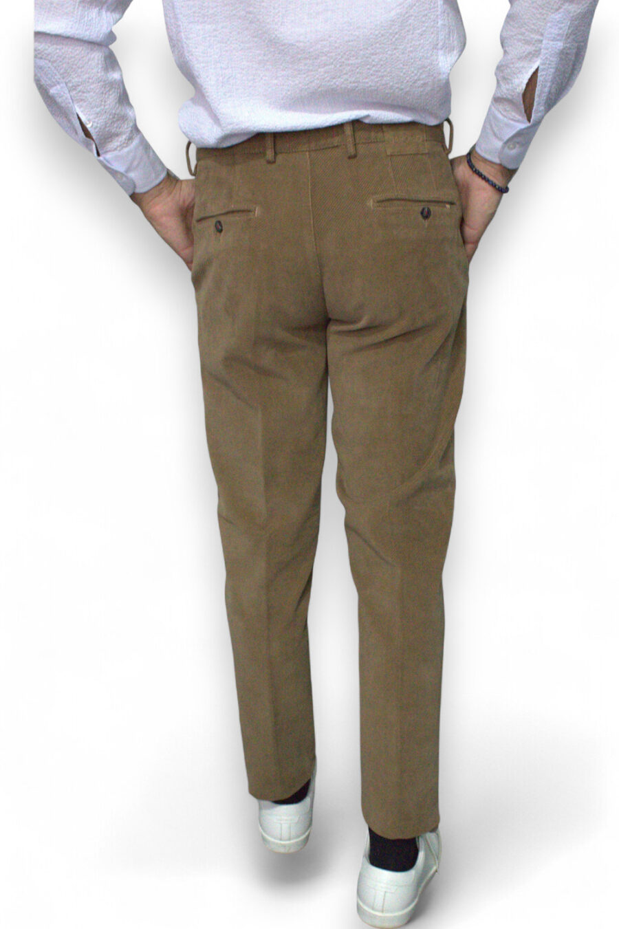 PANTALONE CHINO IN VELLUTO DIAGONALE COLOR BISCOTTO - immagine 6