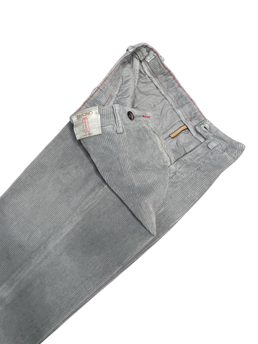 PANTALONE CHINO IN VELLUTO RIGATO COLOR GRIGIO - immagine 3