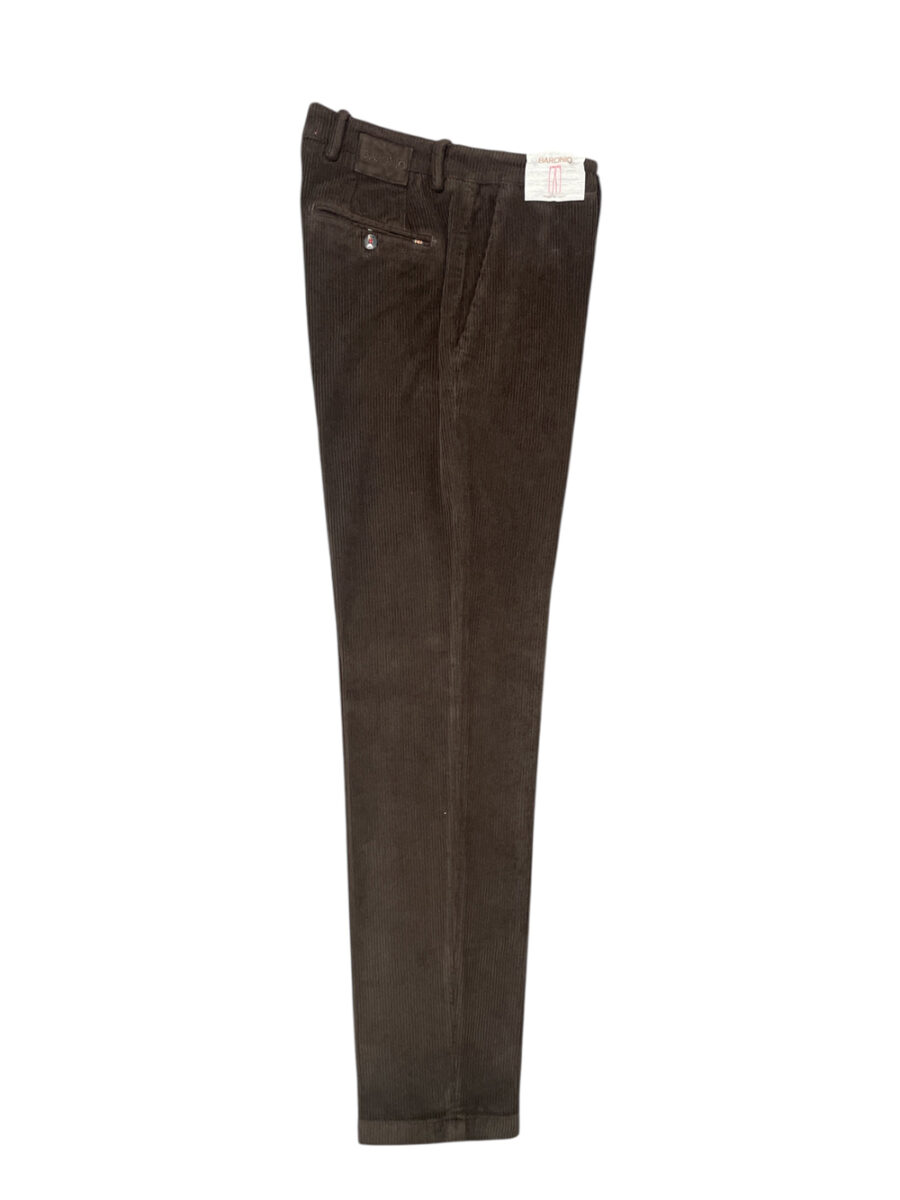 PANTALONE CHINO IN VELLUTO RIGATO COLOR MARRONE
