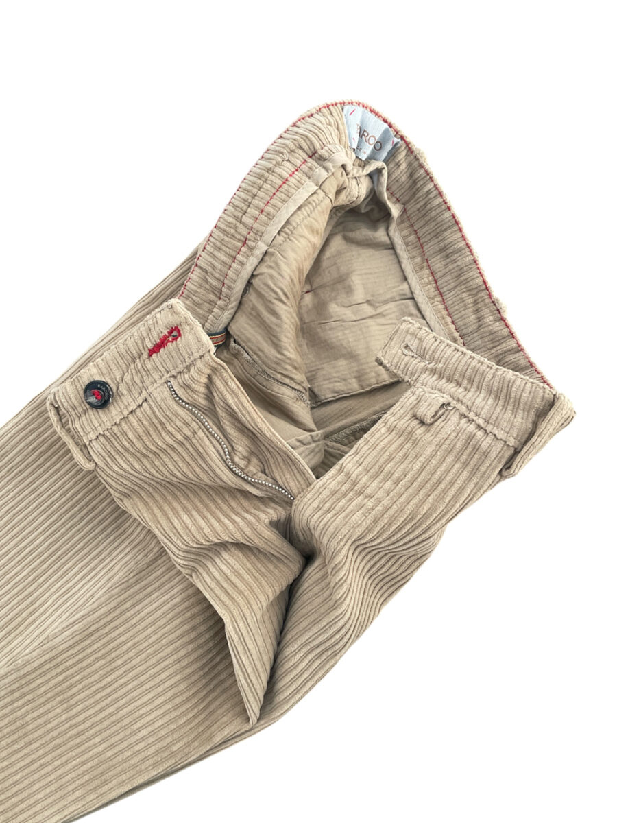 PANTALONE CHINO IN VELLUTO ROCCIATORE COLOR FANGO - immagine 3