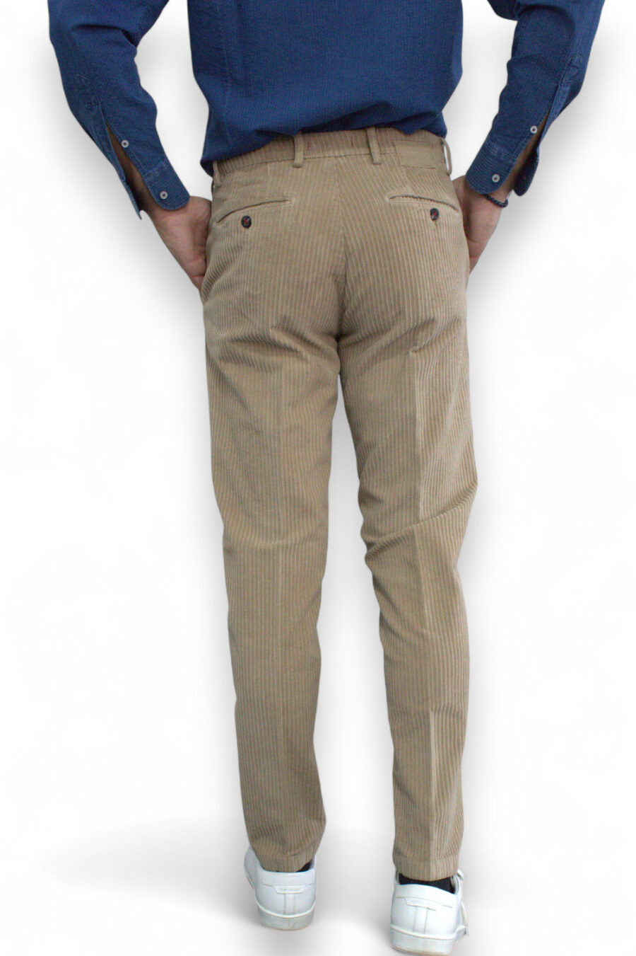 PANTALONE CHINO IN VELLUTO ROCCIATORE COLOR FANGO - immagine 6