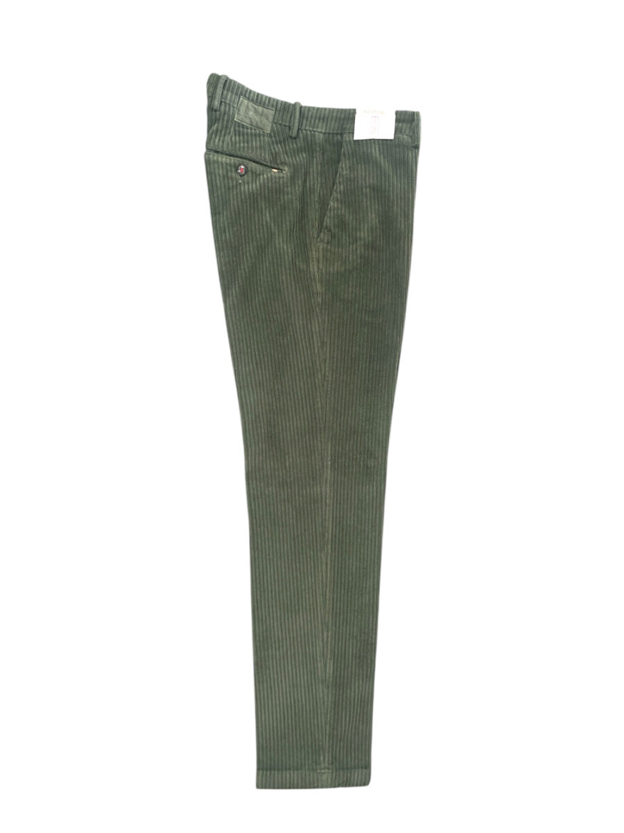 PANTALONE CHINO IN VELLUTO ROCCIATORE COLOR VERDE MILITARE