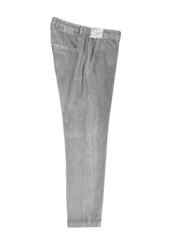 PANTALONE SLIM FIT IN VELLUTO ROCCIATORE COLOR GRIGIO CHIARO