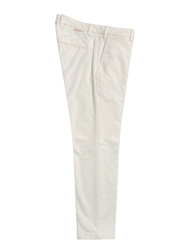 PANTALONE SLIM FIT IN VELLUTO ROCCIATORE COLOR PANNA