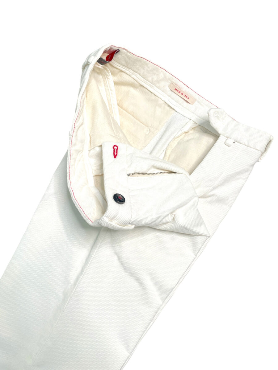 PANTALONE SLIM FIT IN VELLUTO ROCCIATORE COLOR PANNA - immagine 3
