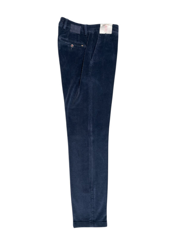 PANTALONE TASCA AMERICA IN VELLUTO 500 RIGHE COLOR BLU SCURO