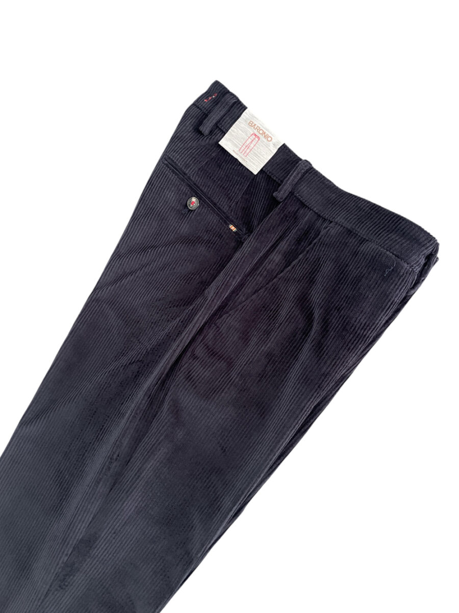 PANTALONE CHINO IN VELLUTO 500 RIGHE COLOR BLU SCURO - immagine 2