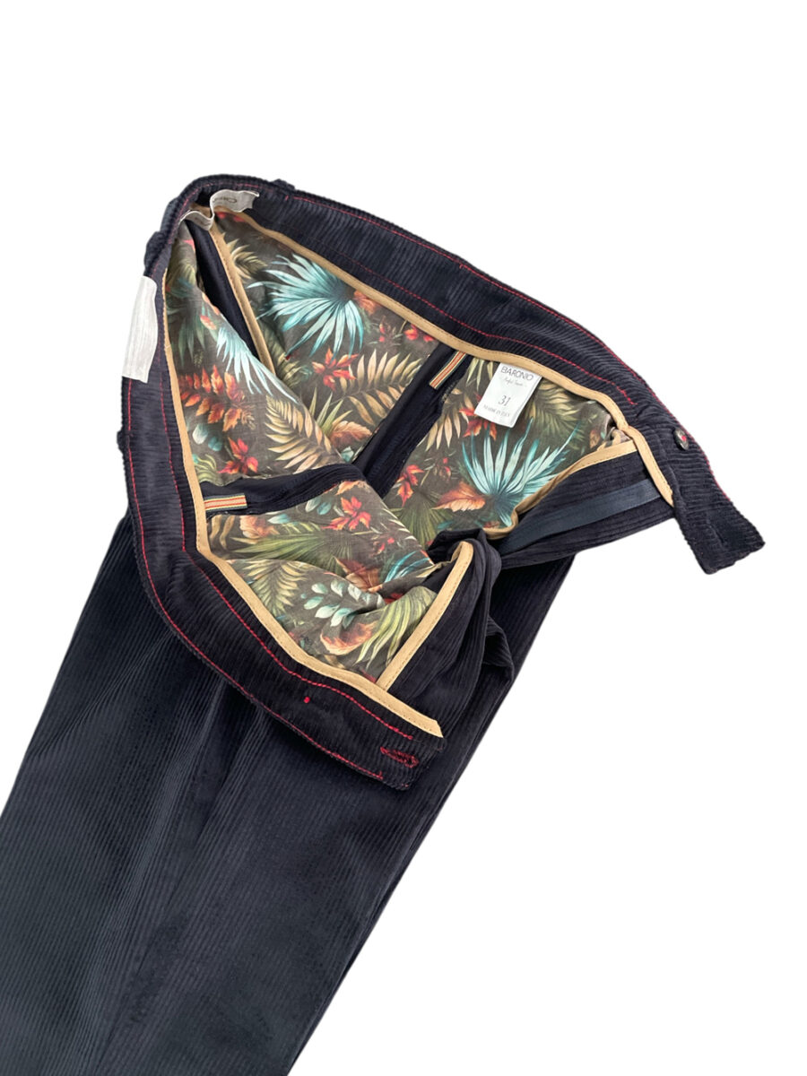 PANTALONE CHINO IN VELLUTO 500 RIGHE COLOR BLU SCURO - immagine 3