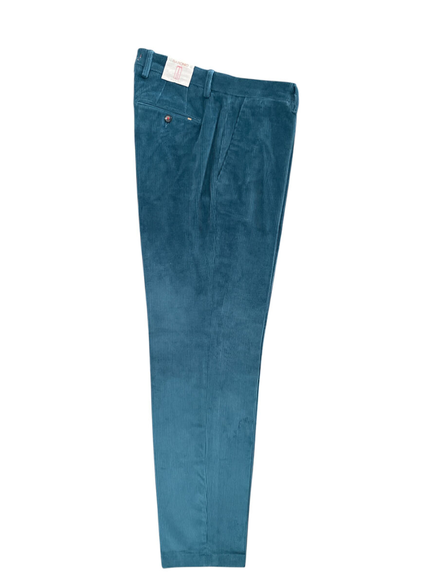 PANTALONE CHINO IN VELLUTO 500 RIGHE COLOR COBALTO