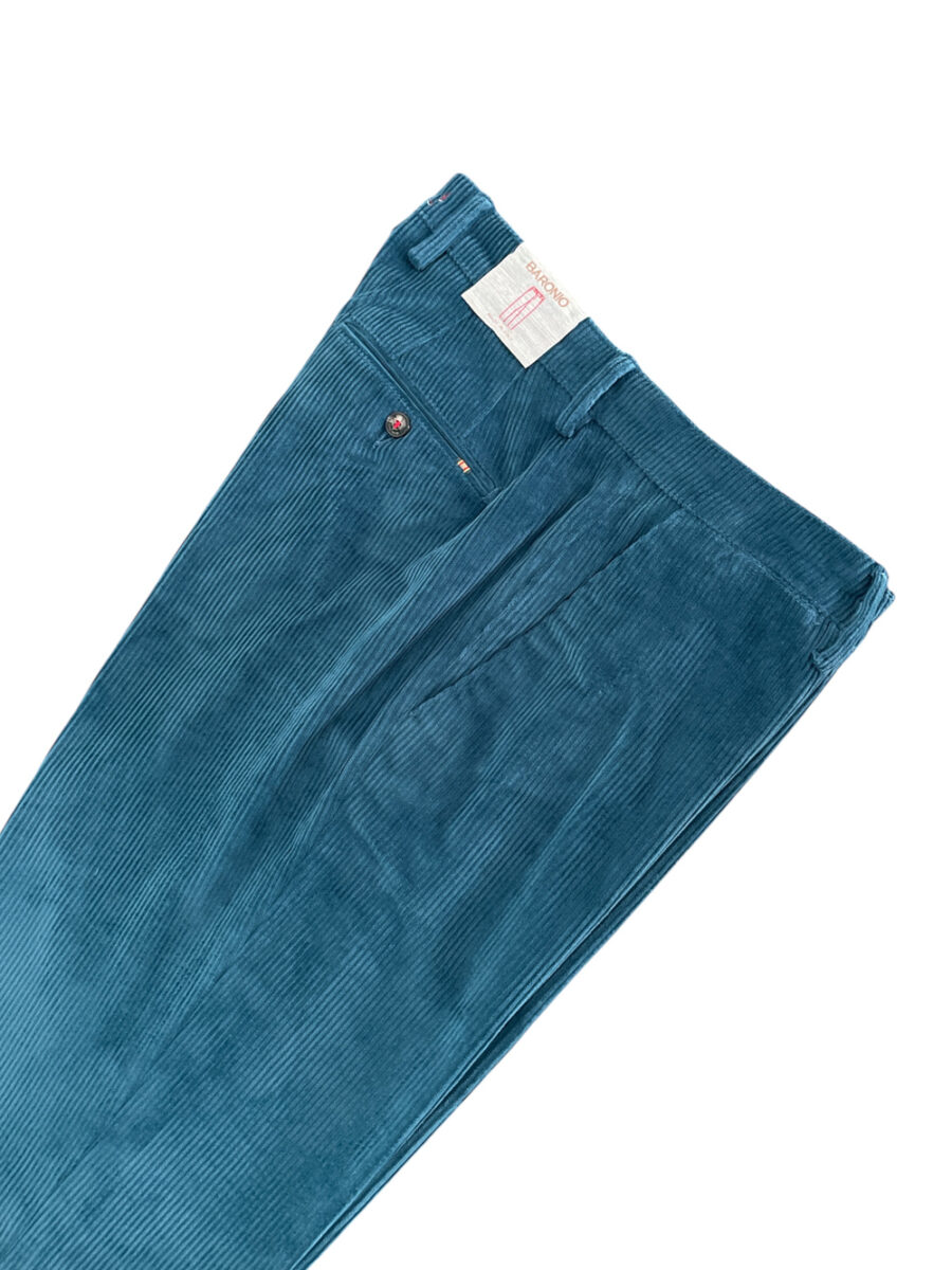 PANTALONE CHINO IN VELLUTO 500 RIGHE COLOR COBALTO - immagine 2