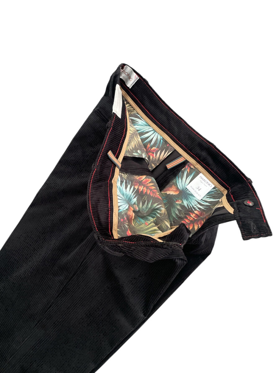 PANTALONE CHINO IN VELLUTO 500 RIGHE COLOR NERO - immagine 3
