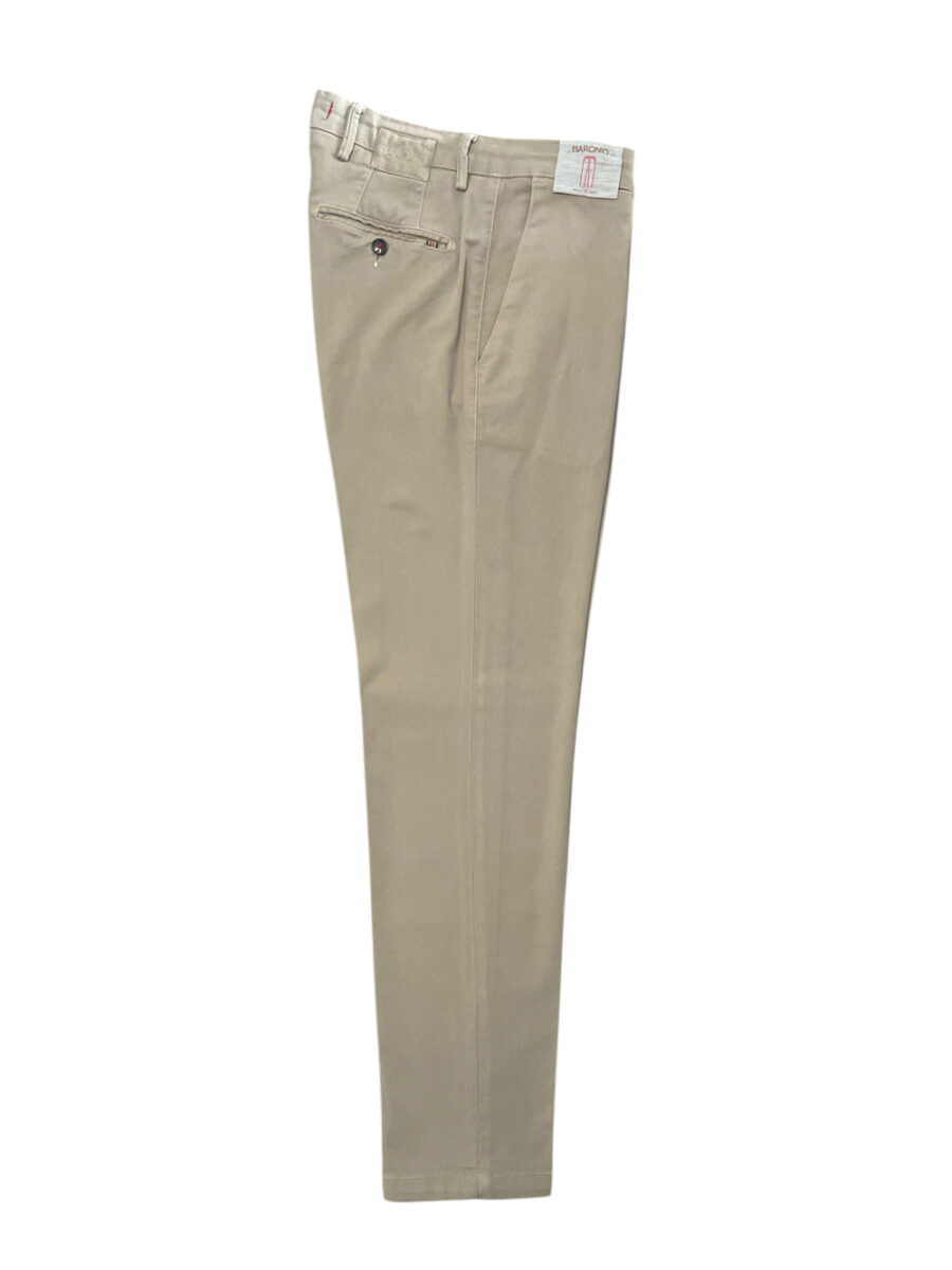 PANTALONE CHINO IN COTONE DIAGONALE COLOR BEIGE