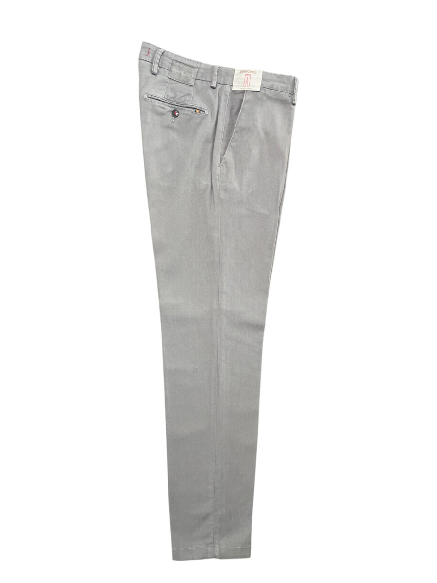PANTALONE CHINO IN COTONE DIAGONALE COLOR GRIGIO MEDIO