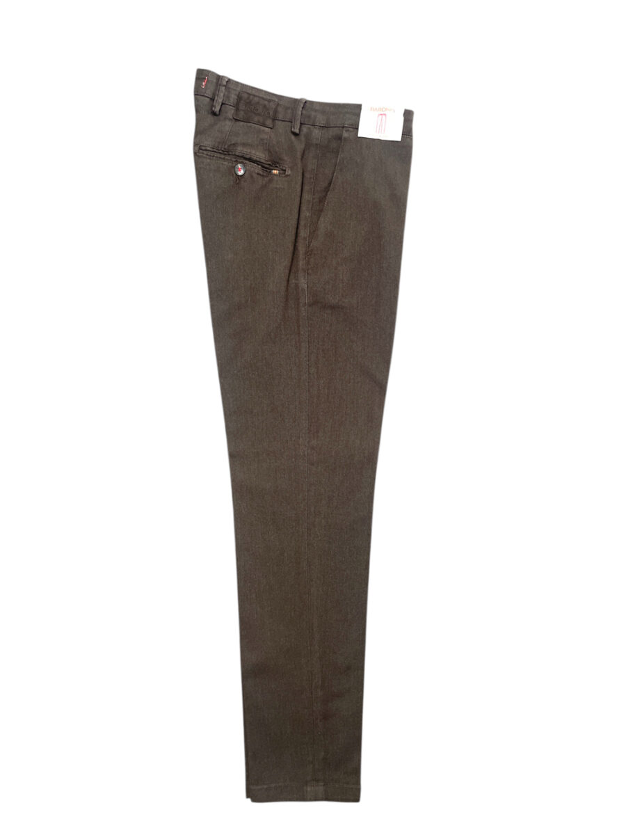 PANTALONE CHINO IN COTONE DIAGONALE COLOR MARRONE