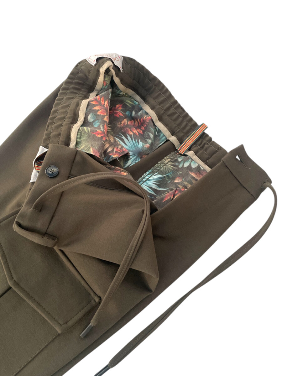 PANTALONE TASCA AMERICA COLOR VERDE MILITARE - immagine 3