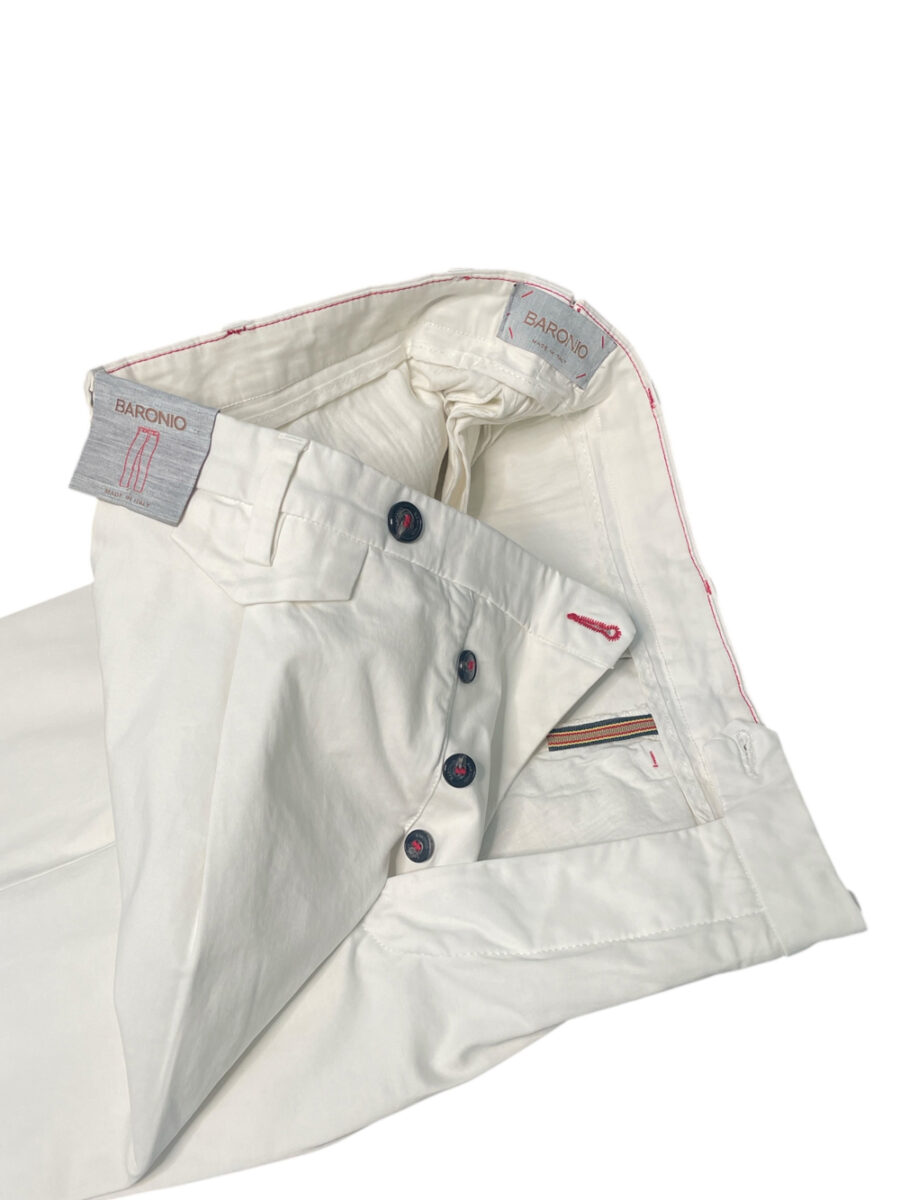 PANTALONE TASCA AMERICA CON PENCE E RISVOLTO COLOR PANNA - immagine 3