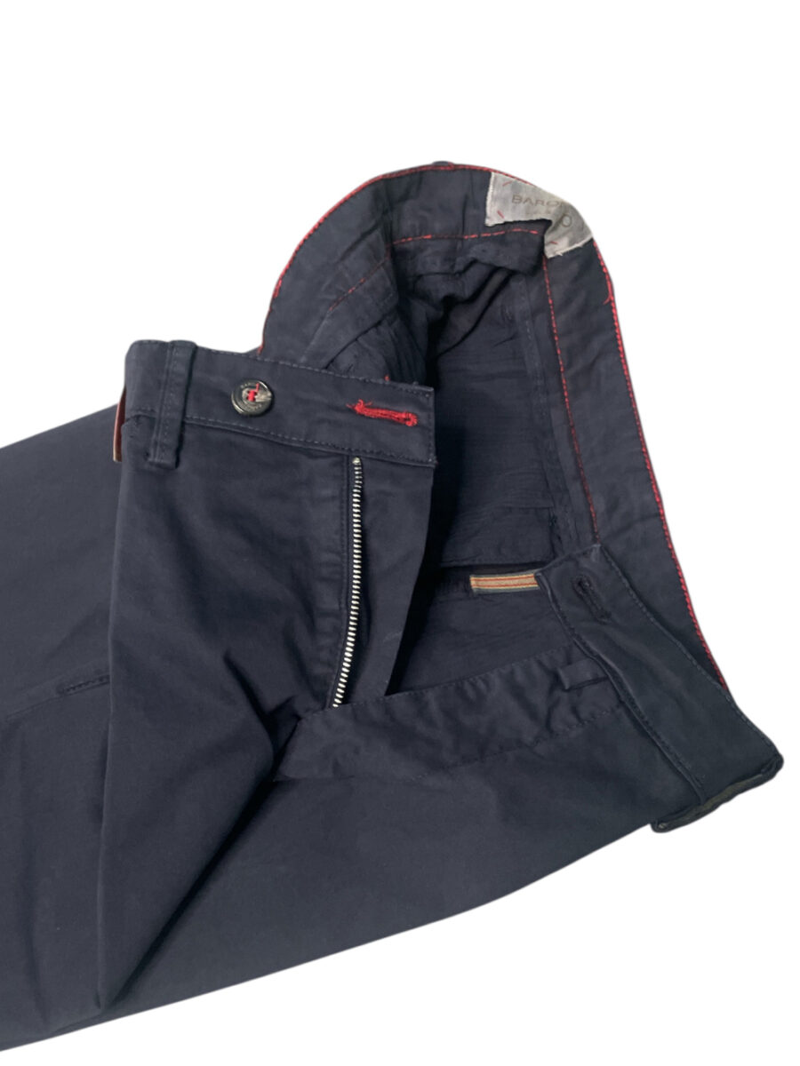 PANTALONE CHINO IN RASO COLOR BLU SCURO - immagine 2