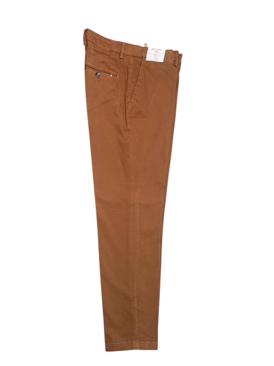 PANTALONE CHINO IN RASO COLOR TEGOLA