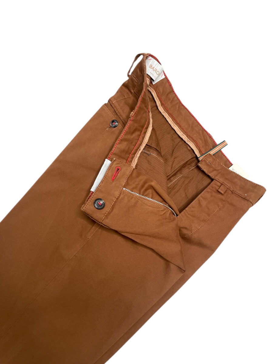 PANTALONE CHINO IN RASO COLOR TEGOLA - immagine 3
