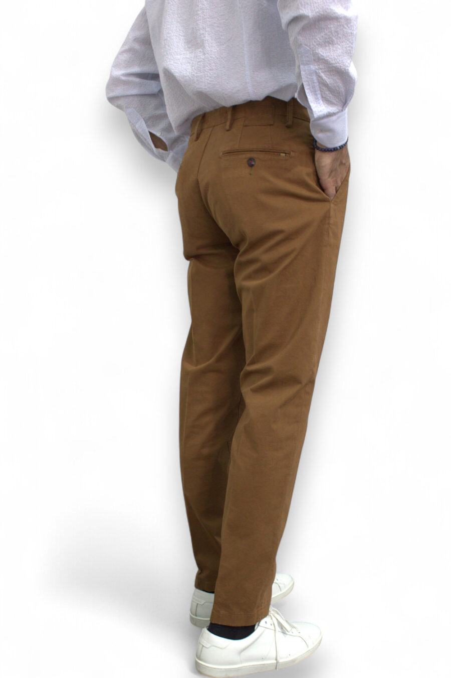 PANTALONE CHINO IN RASO COLOR TEGOLA - immagine 5
