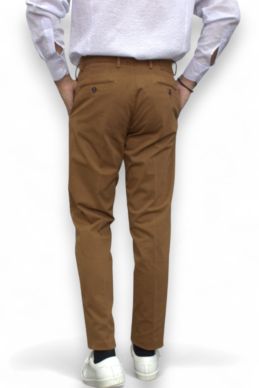 PANTALONE CHINO IN RASO COLOR TEGOLA - immagine 6