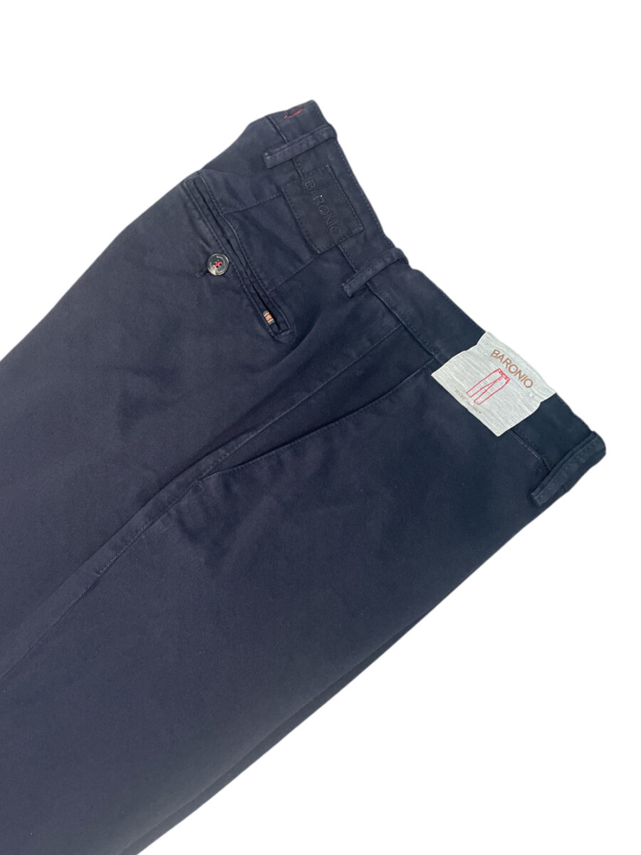 PANTALONE TASCA AMERICA IN GABARDINE REGULAR FIT COLOR BLU SCURO - immagine 2