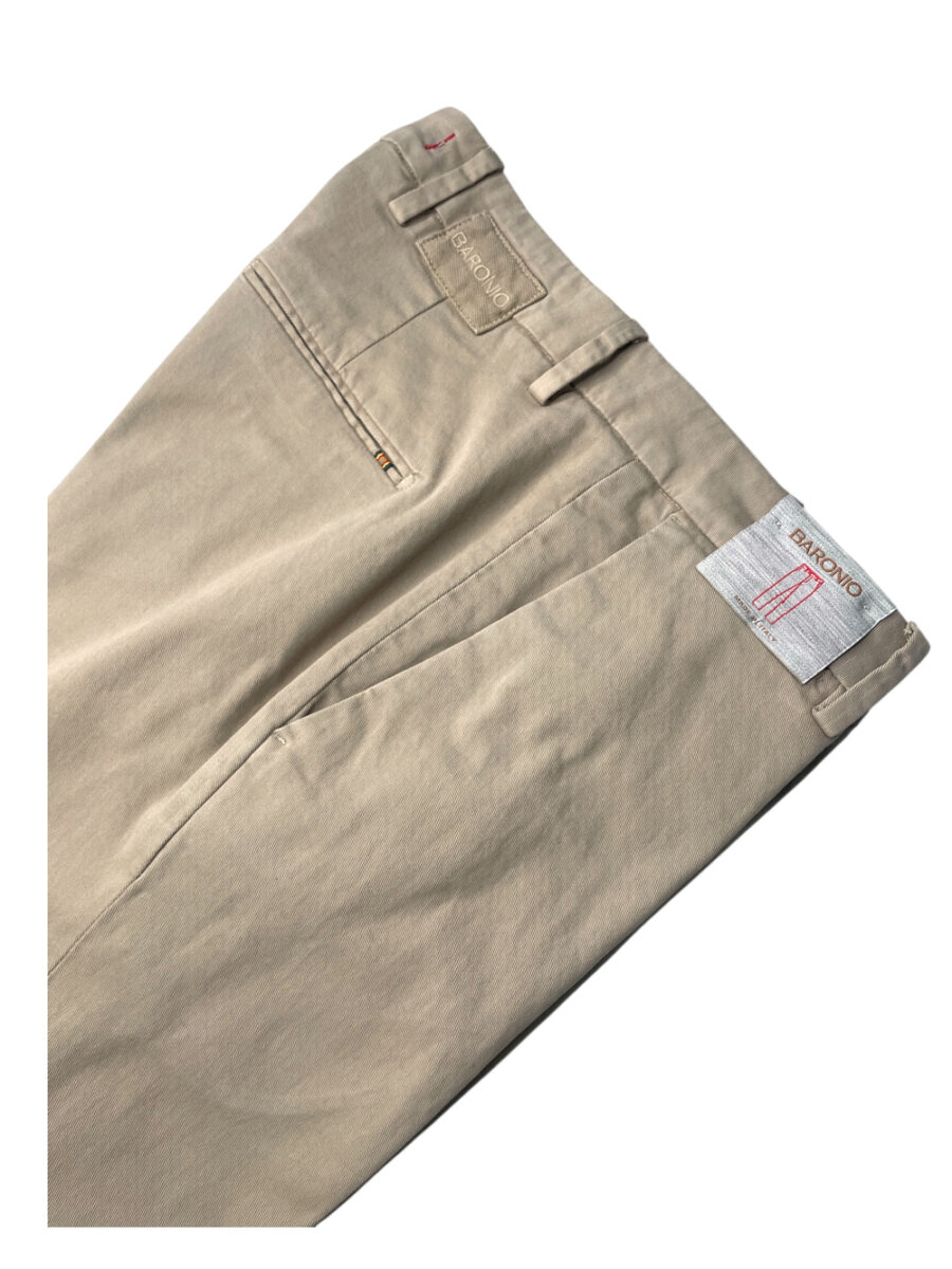 PANTALONE TASCA AMERICA IN GABARDINE SLIM FIT COLOR BEIGE - immagine 2