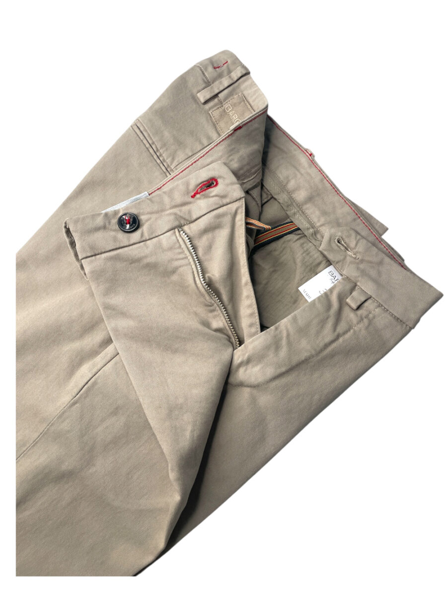 PANTALONE TASCA AMERICA IN GABARDINE SLIM FIT COLOR BEIGE - immagine 3