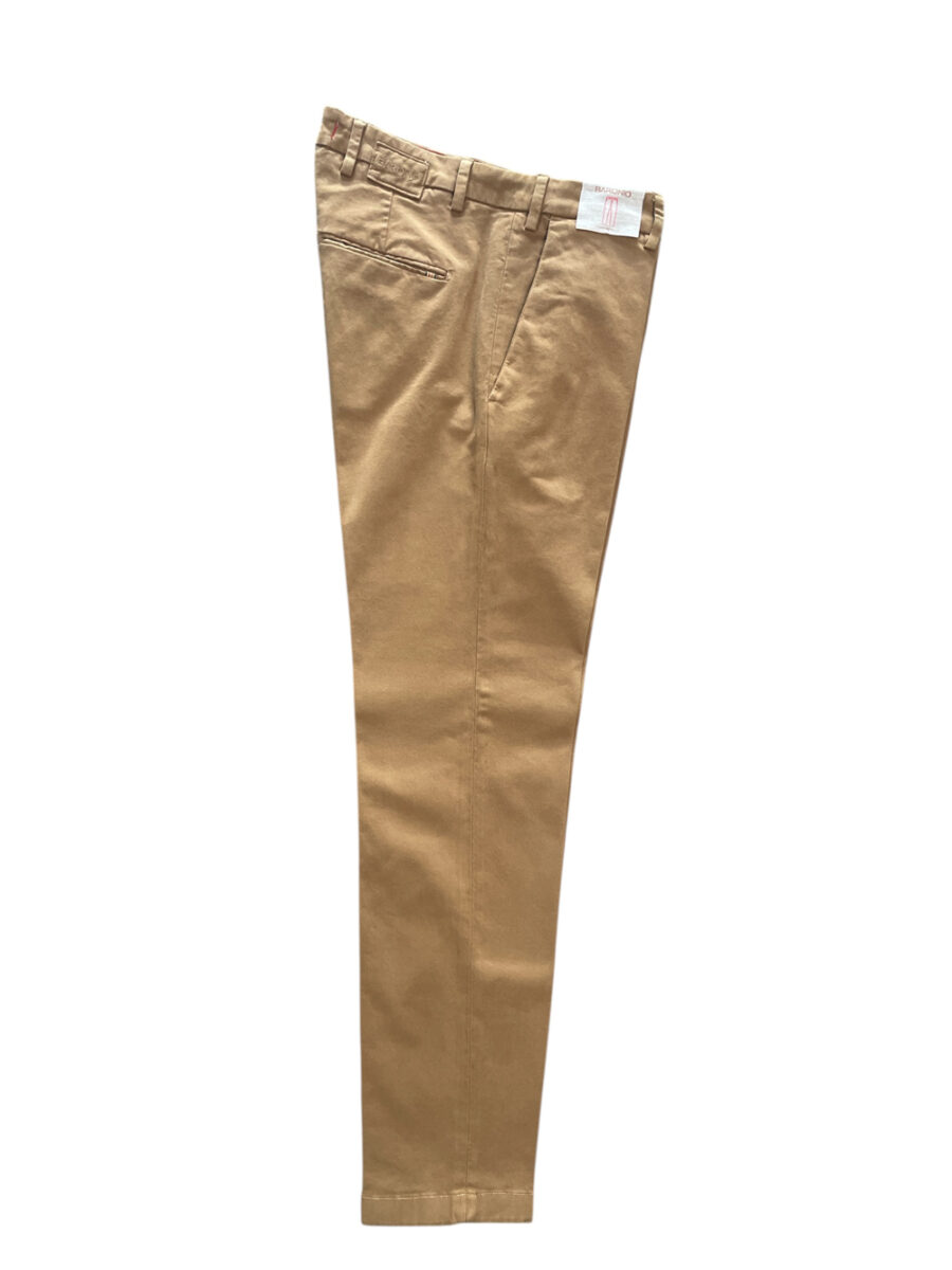 PANTALONE TASCA AMERICA IN GABARDINE SLIM FIT COLOR BISCOTTO
