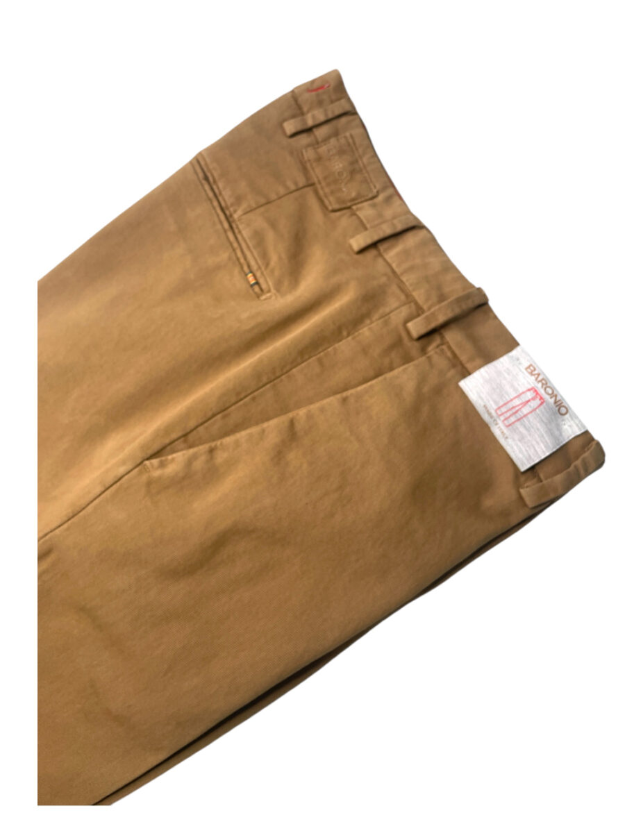 PANTALONE TASCA AMERICA IN GABARDINE SLIM FIT COLOR BISCOTTO - immagine 2