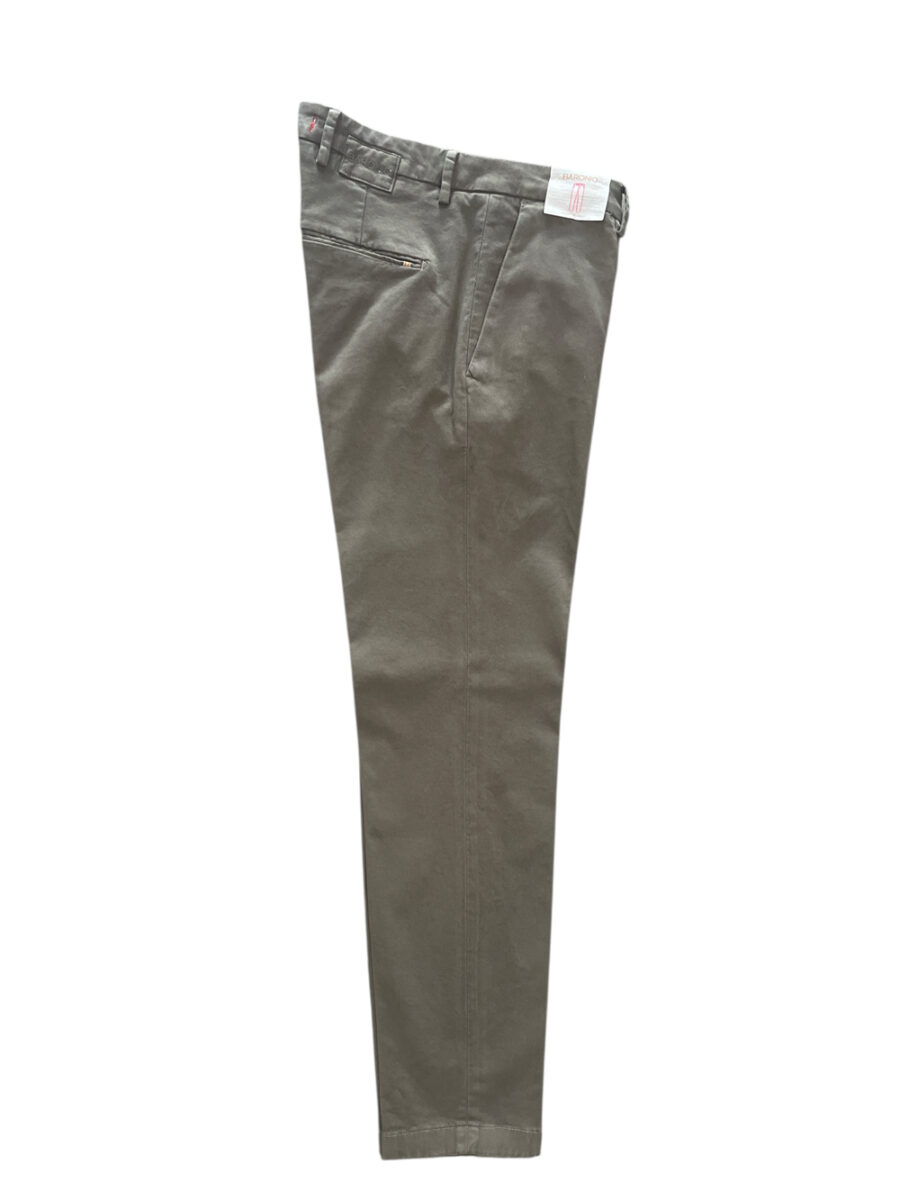 PANTALONE TASCA AMERICA IN GABARDINE SLIM FIT COLOR TORTORA