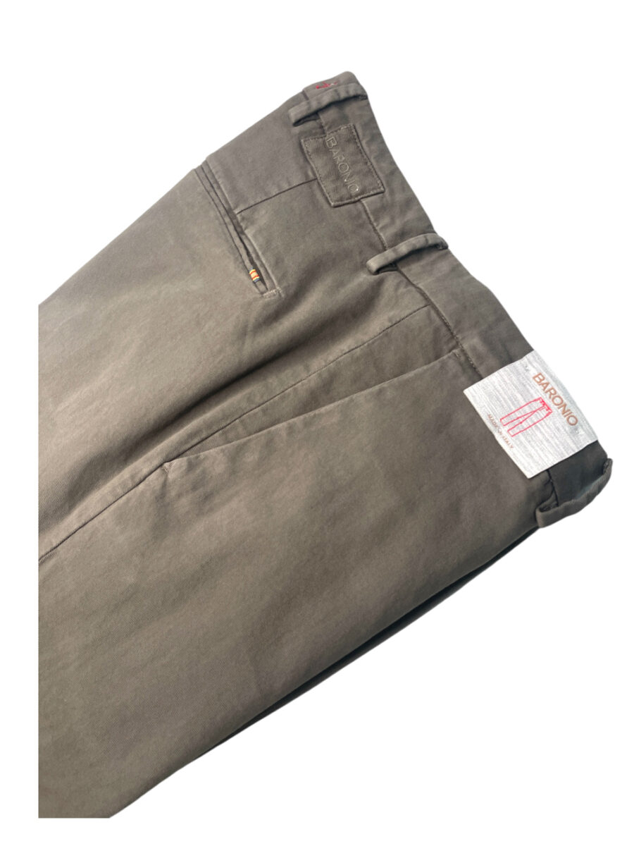 PANTALONE TASCA AMERICA IN GABARDINE SLIM FIT COLOR TORTORA - immagine 2