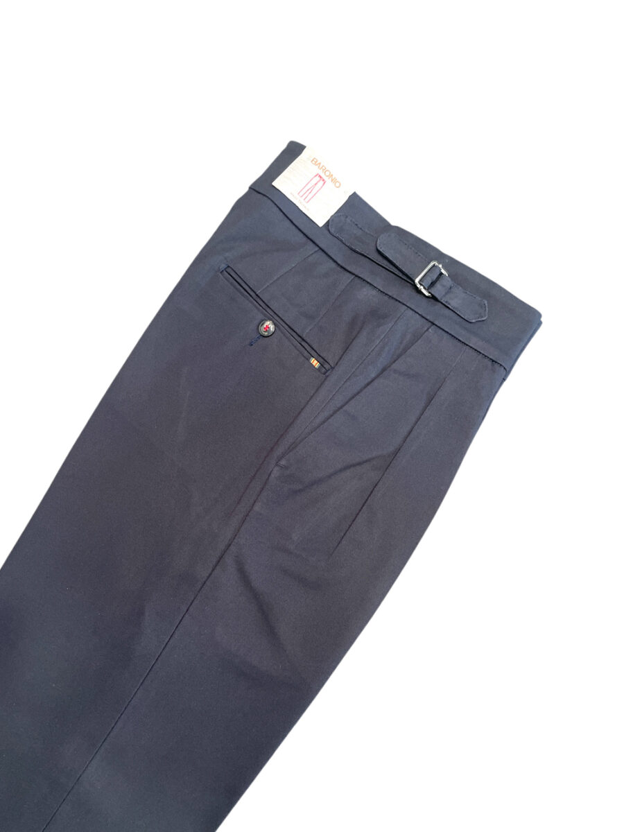 PANTALONE TASCA AMERICA CON BUSTINO ALTO E FIBBIE LATERALI COLOR GRIGIO MEDIO - immagine 2