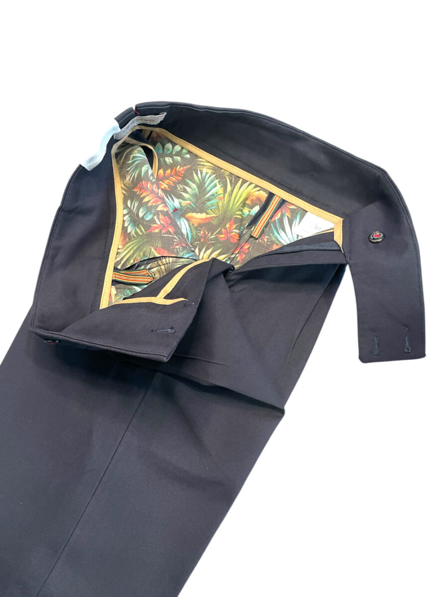 PANTALONE TASCA AMERICA CON BUSTINO ALTO E FIBBIE LATERALI COLOR GRIGIO MEDIO - immagine 3