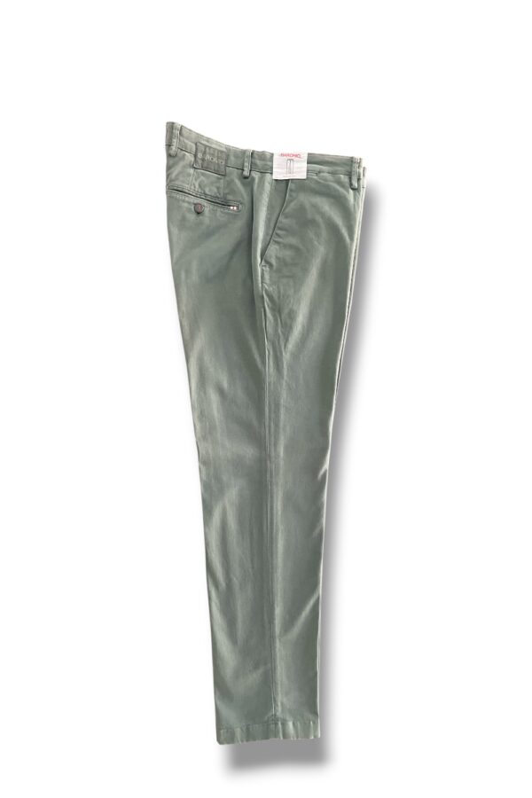PANTALONE TASCA AMERICA IN GABARDINE REGULAR FIT COLOR VERDE OLIVA-12