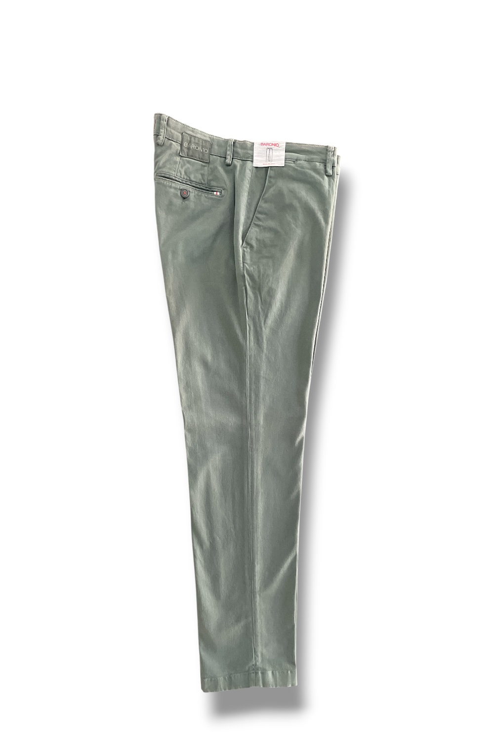 PANTALONE TASCA AMERICA IN GABARDINE REGULAR FIT COLOR VERDE OLIVA-12