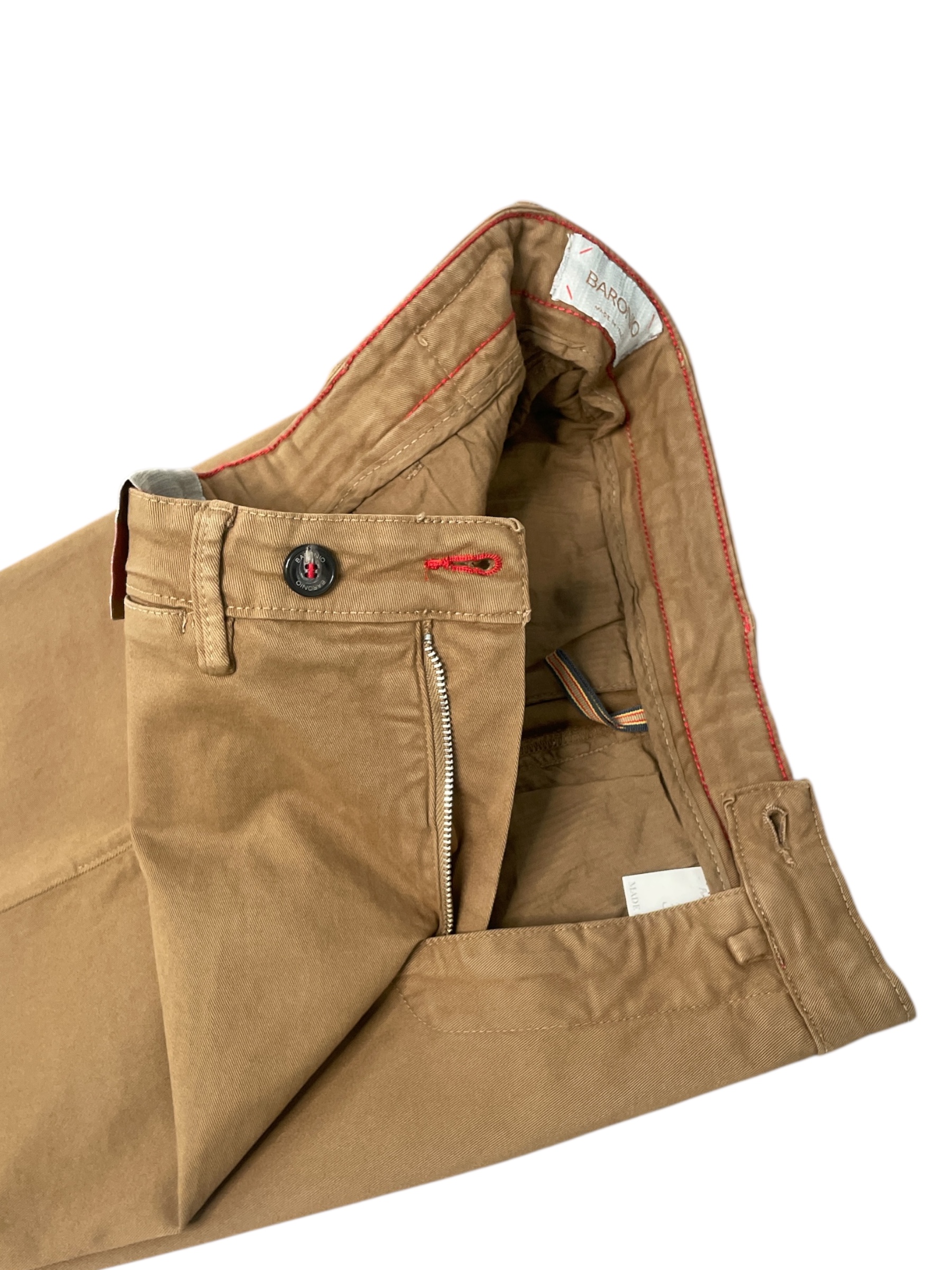 PANTALONE TASCA AMERICA IN GABARDINE REGULAR FIT COLOR BISCOTTO-21 - immagine 3