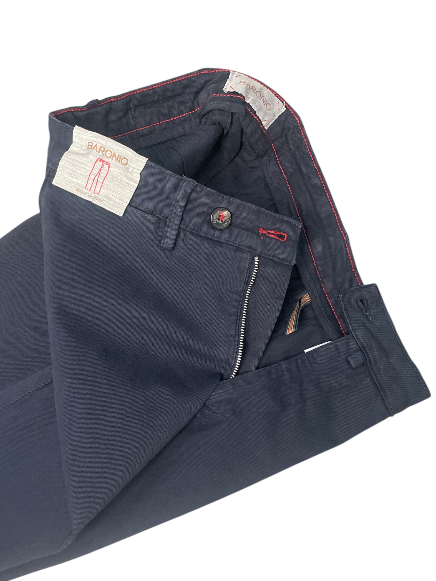 PANTALONE TASCA AMERICA IN GABARDINE REGULAR FIT COLOR BLU SCURO-01 - immagine 3