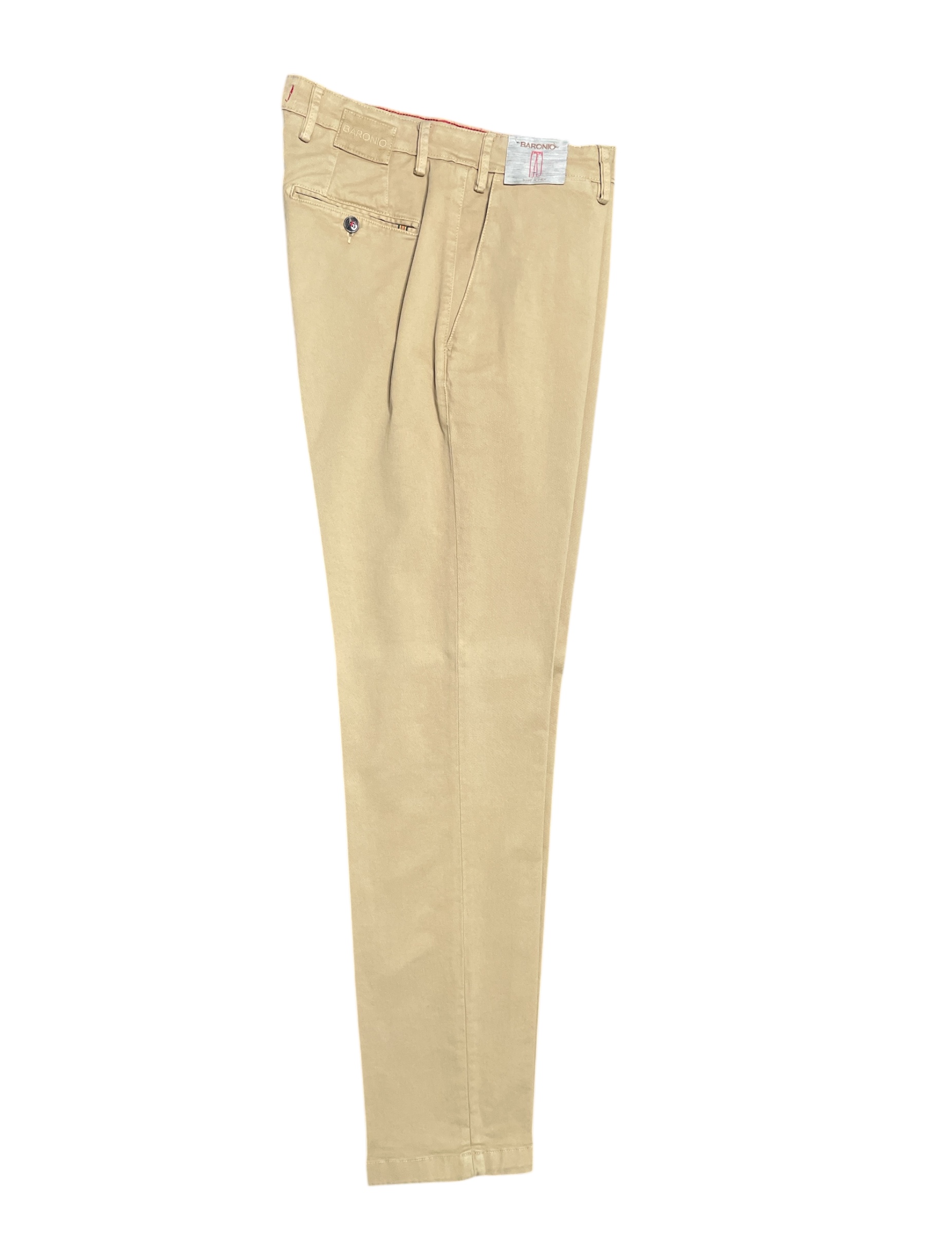 PANTALONE TASCA AMERICA IN GABARDINE REGULAR FIT COLOR BEIGE-09 - immagine 3
